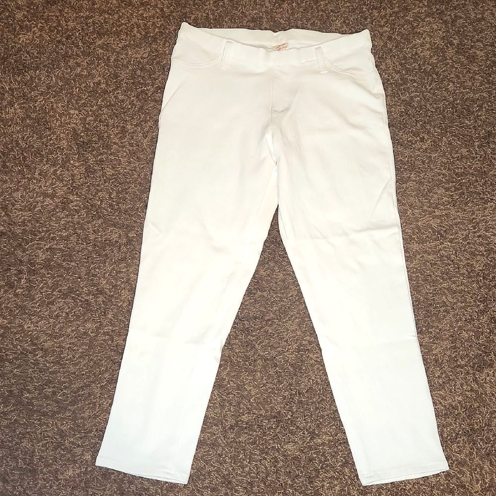 Faded Glory White Pants Pull On Women's Size L 12-14